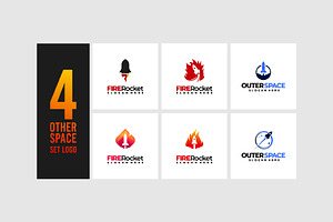 Set of Fire Rocket Logo designs