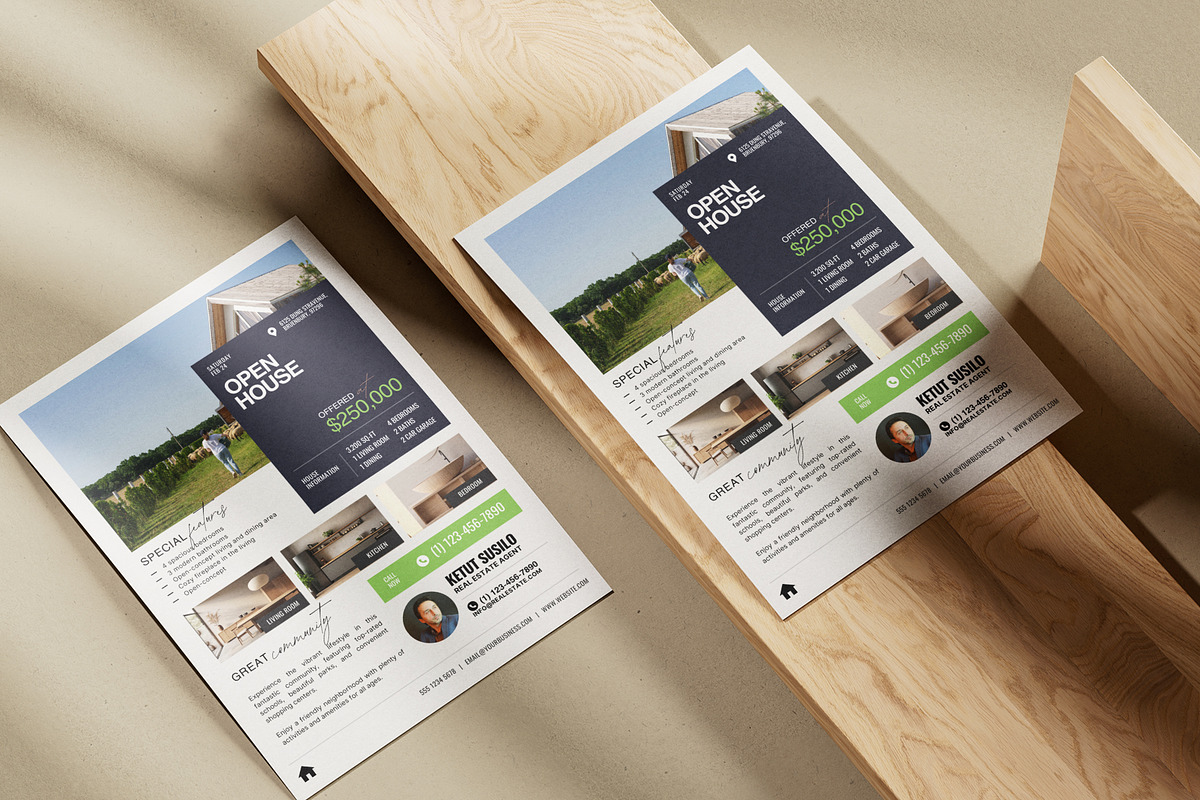 Real Estate Open House Flyer Canva, a Flyer Template by Prapti Design (Photo 6 of 10)