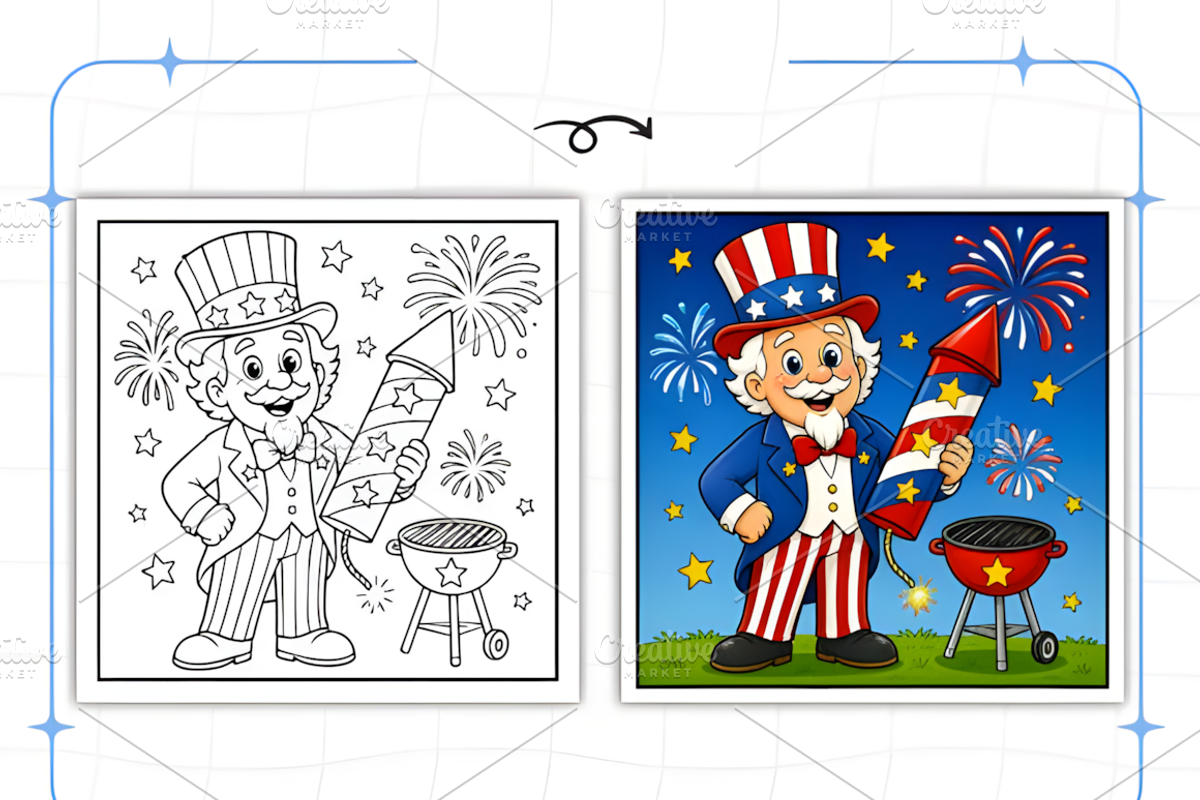 Bold and Easy 4th of July Coloring, a Seasonal Illustration by Coco Bloom (Photo 8 of 8)