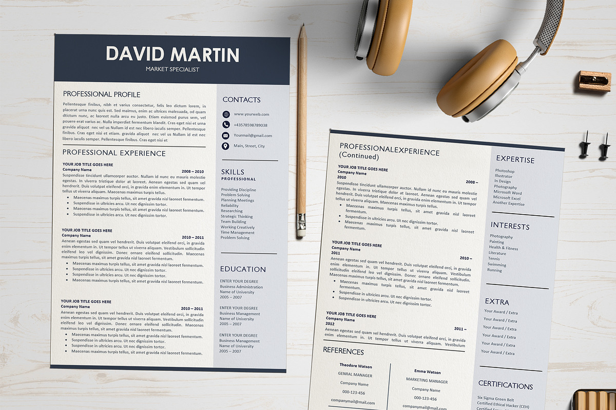 Professional Resume/ CV Bundle, a Resume Template by Wow Designs (Photo 4 of 21)