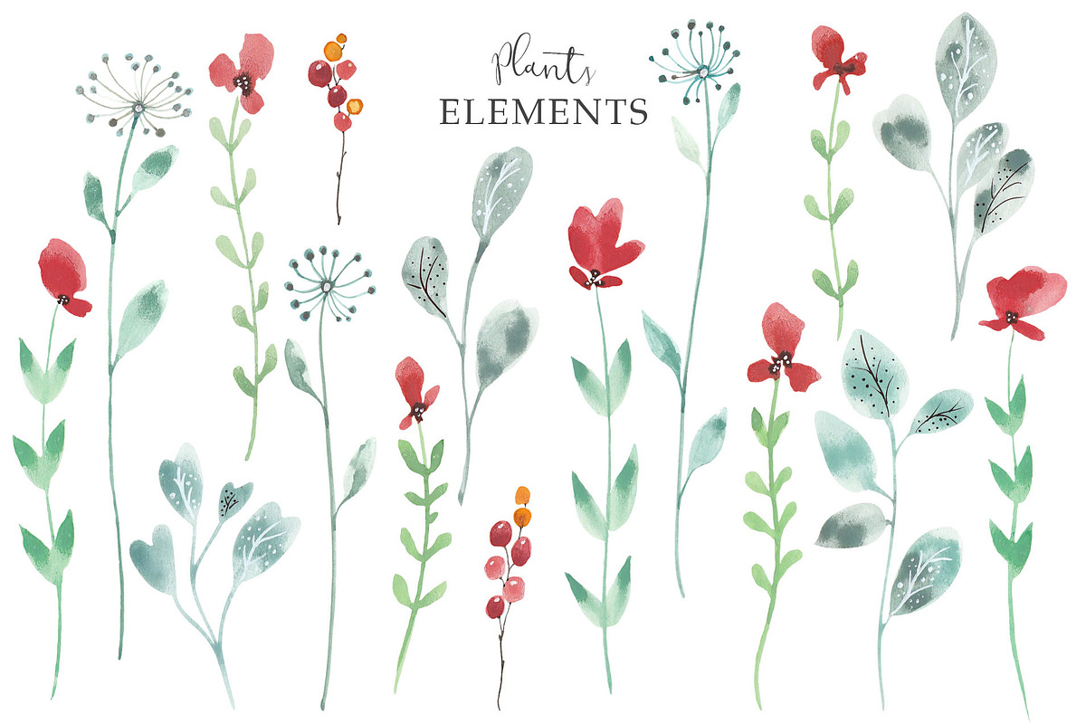 Watercolor Bundle + Font, a Seasonal Illustration by Flo Sacred Art (Photo 4 of 25)