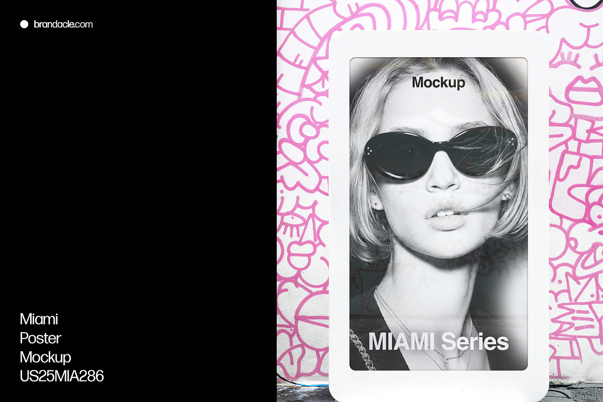 Miami Poster Mockup, US25MIA286, an Advertising Mockup by Brandacle Mockups (Photo 1 of 3)