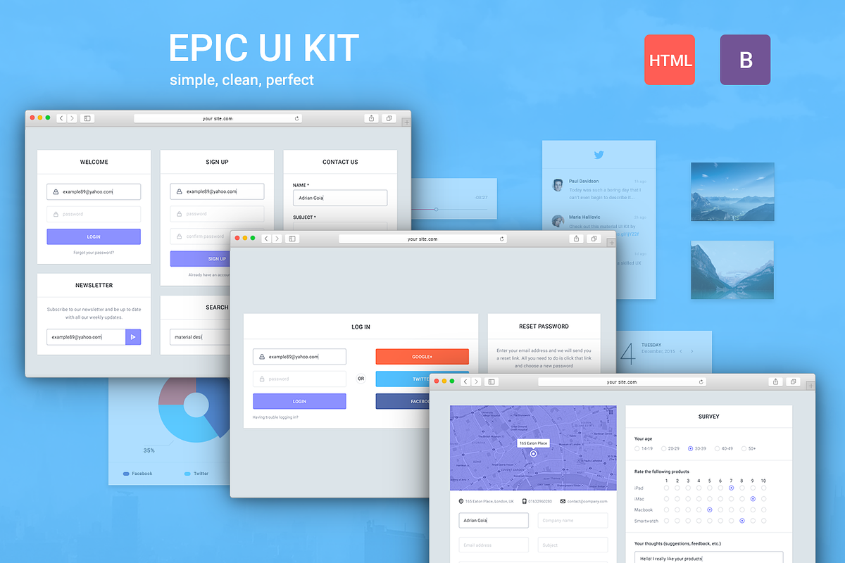 Epic UI Kit Bootstrap 3 Theme, a Bootstrap Template by EpicShop (Photo 4 of 6)