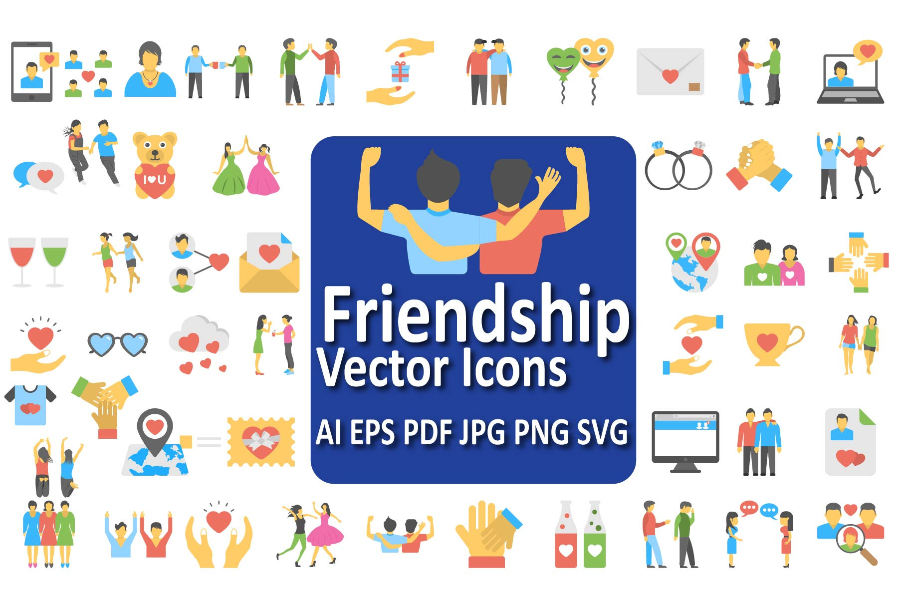 Friendship day icons Pack., an Icon by Vector Portal