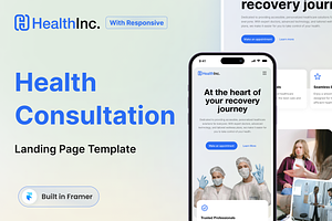 HealthInc - Framer Template, a Landing Page Template by Agensip Design Agency