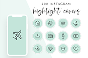 200 Instagram Story Highlight Covers, a Social Media Template by Blog&Glow (Thumbnail 1 of 4)