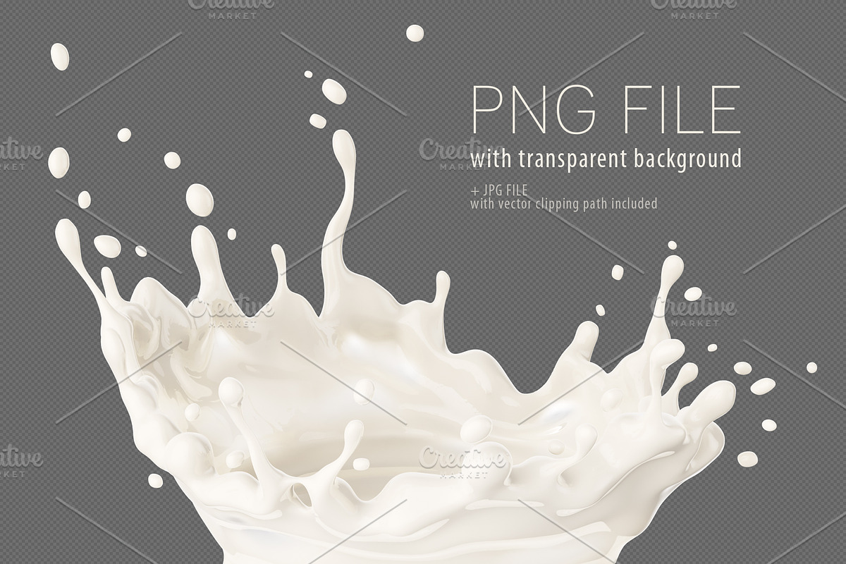 Milk yoghurt splash crown. PNG+JPG, an Object Graphic by LoopAll