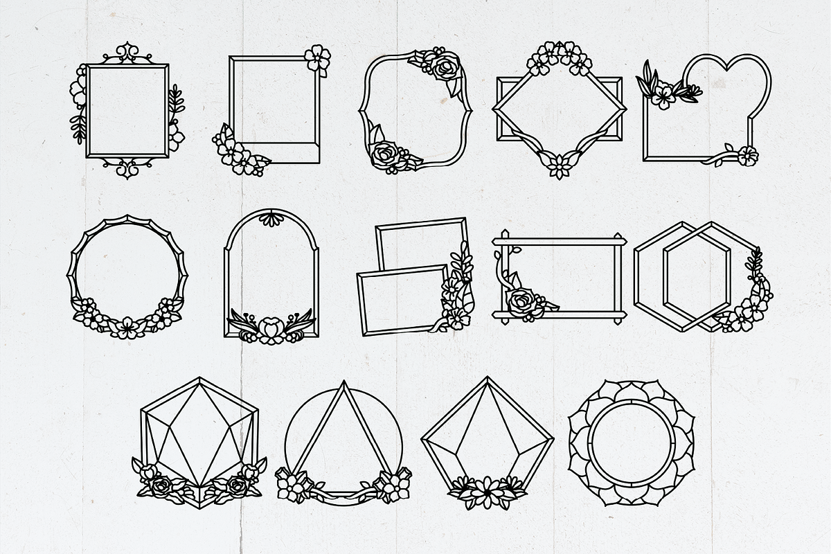 50 Floral Frames - SVG Cut Files, a Decorative Illustration by Arshad Ali (Photo 9 of 9)