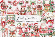 Watercolor pinjk Christmas clipart, an Illustration by Designworld (Thumbnail 1 of 5)