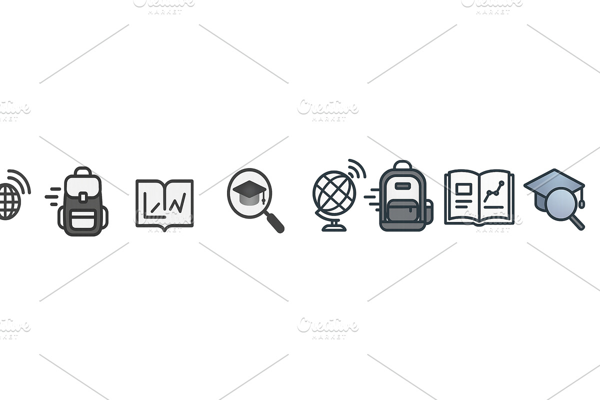 Educational icons representing, an Education Illustration by ZinetroN