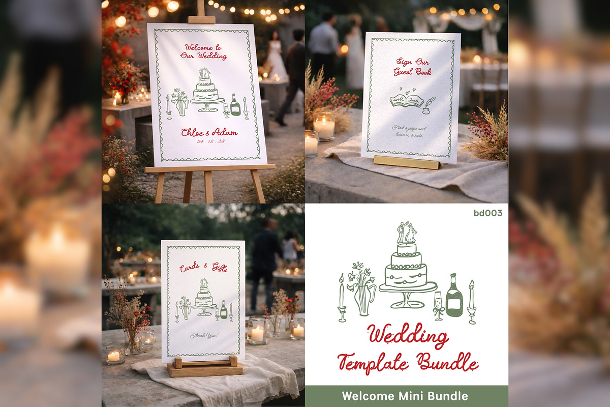 Wedding Welcome Bundle Canva bd003, a Stationery Template by TyphoonStudio (Photo 1 of 4)