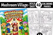 Mushroom Village Coloring Book, a Decorative Illustration by Coco Bloom (Thumbnail 1 of 8)