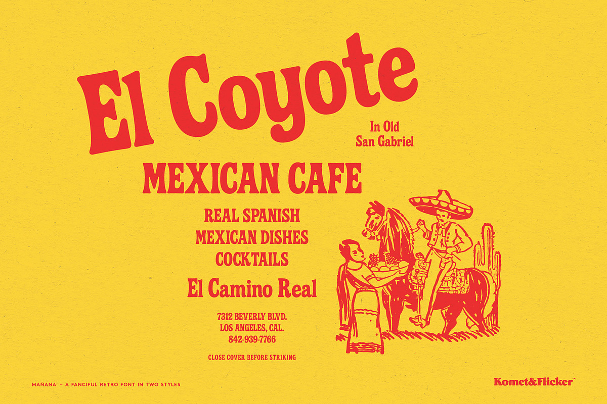 Mañana – A Fanciful Retro Font, a Serif Font by Komet & Flicker (Photo 5 of 15)