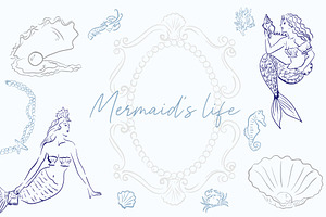 Mermaid's Life vector illustration, an Object Graphic by MayBay Studio