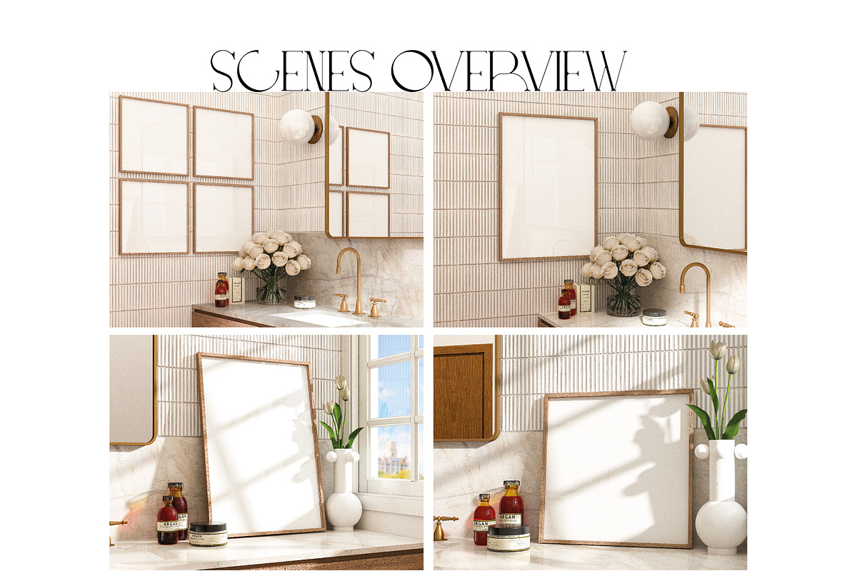 4 frame mockups Romantic interior, a Product Mockup by N digital designs (Photo 5 of 5)