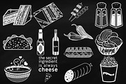 Chalk Savory Food Doodles Clip Art, a Food Illustration by FrankiesDaughtersDesign (Thumbnail 3 of 6)