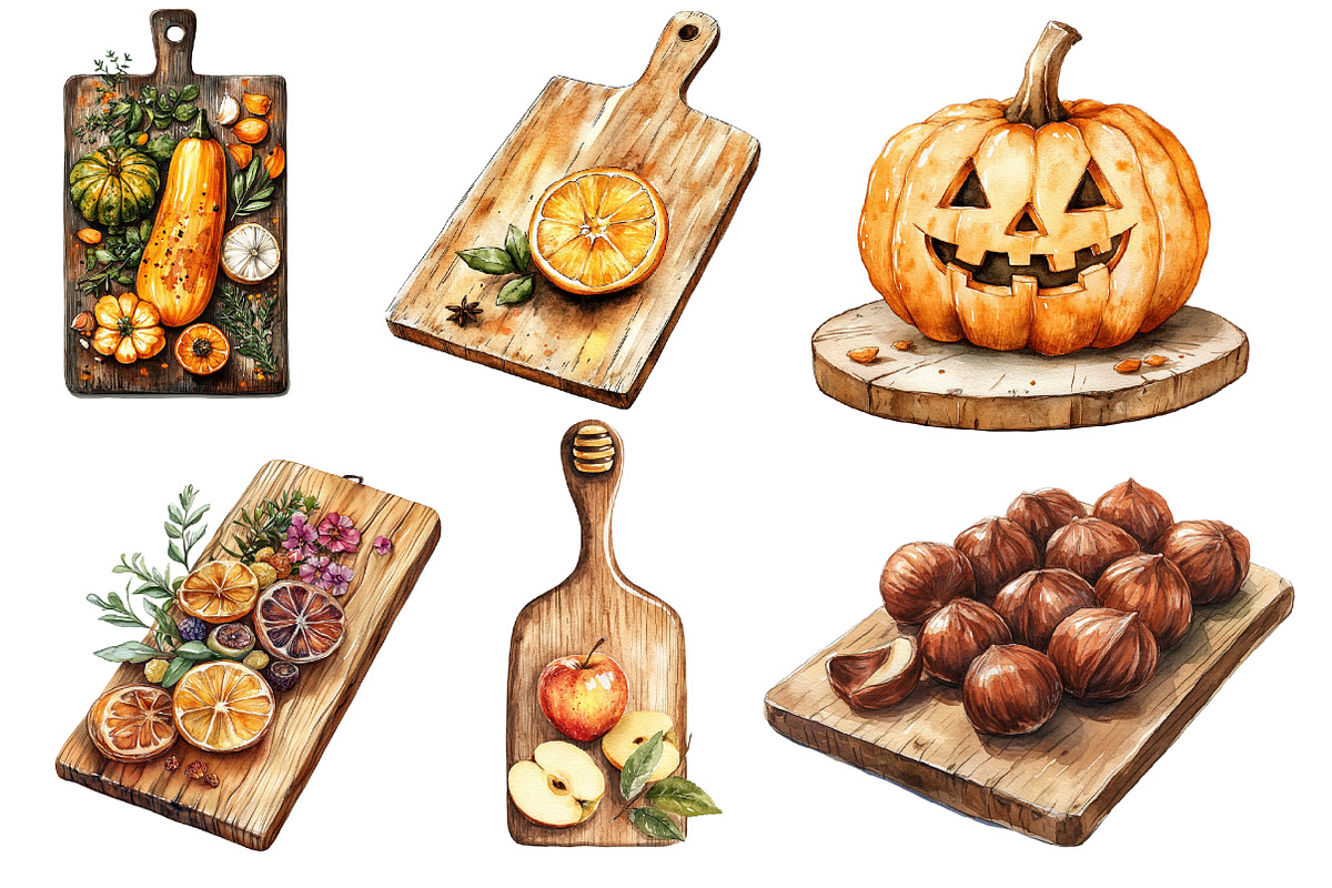 Watercolor Autumn Cutting Board, an Illustration by Designworld (Photo 3 of 6)