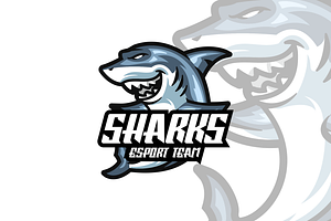 Sharks Mascot Logo Design., a Branding & Logo Template by VectorCraft