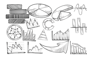 Business Chart Pictograms Handdrawn