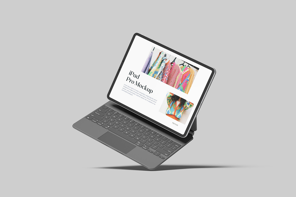 iPad Pro With Keyboard Mockup, an iPad Mockup by Graphiculon (Photo 10 of 11)