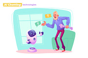 Old man vs Technologies AI, a Technology Illustration by VectorVision (Thumbnail 4 of 5)