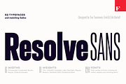 Resolve Sans Superfamily, a Sans Serif Font by Fenotype