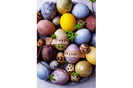 Easter eggs paint with natural dye, a Holiday Photo by Yulia Furman
