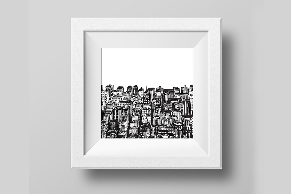 City Skyscrapers Clipart & Patterns, a Pattern Graphic by IRSYART (Photo 4 of 8)