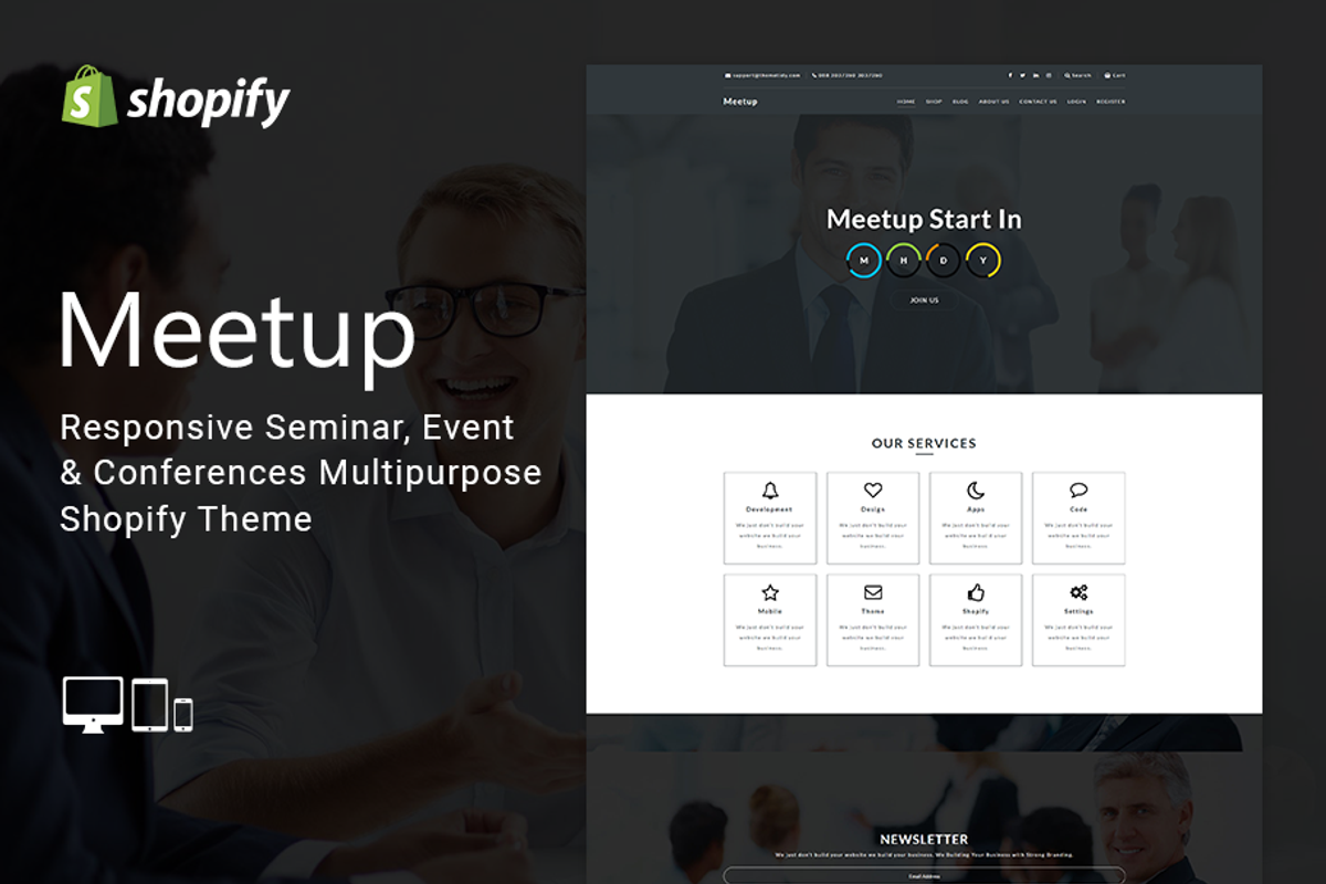 Meetup Conferences Shopify Theme, a Shopify Template by ThemeTidy Shopify Agency