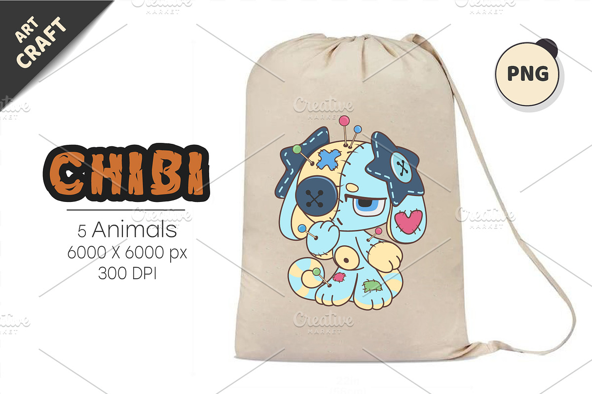 Chibi animals 10 Halloween. Tshirt., an Animal Illustration by KENO Mascots (Photo 3 of 4)
