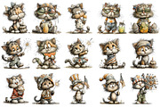 Whimsical 4th Of July Cat Clipart, an Illustration by OK Design (Thumbnail 3 of 6)
