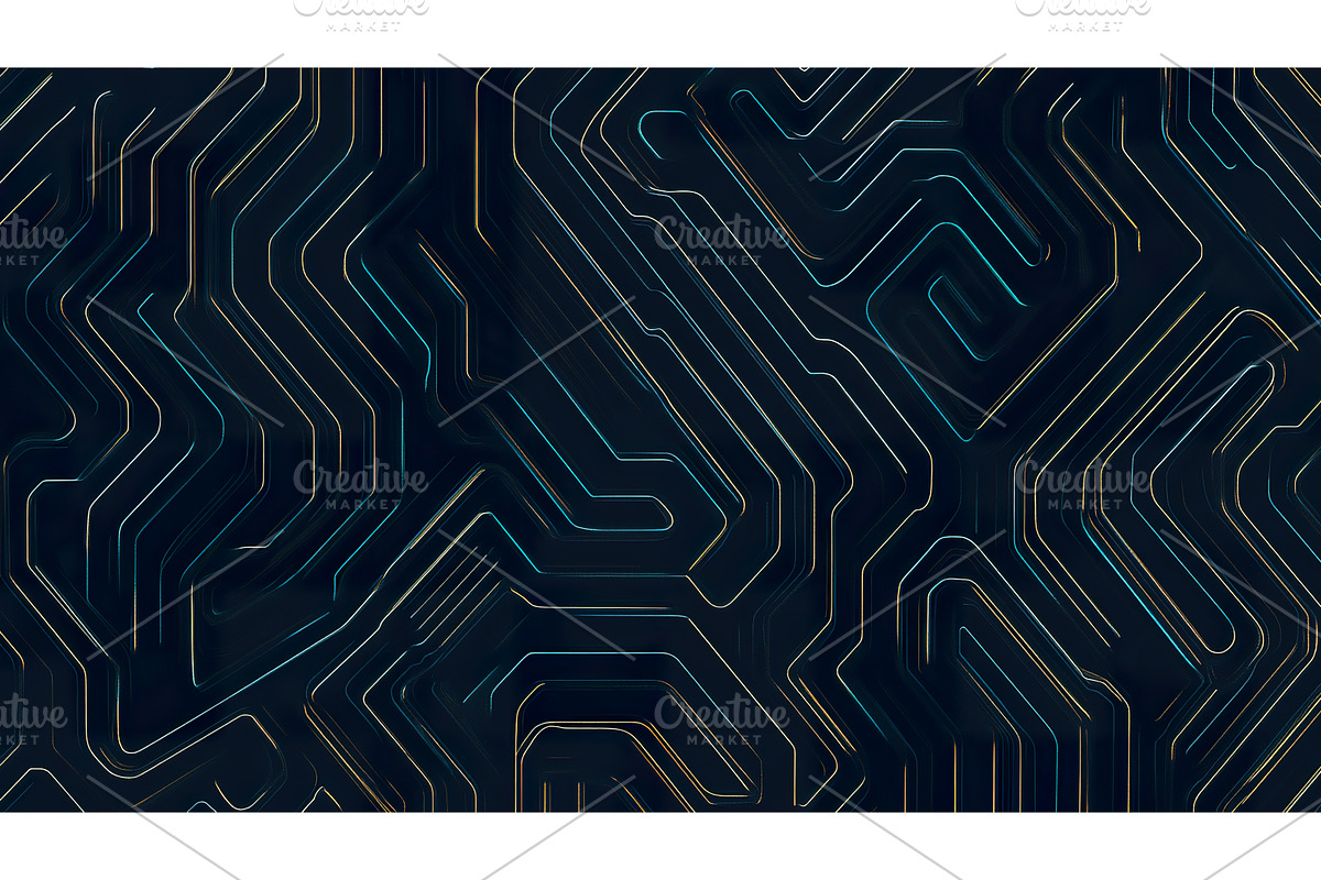 Abstract geometric maze pattern in, an Illustration by Lermont51