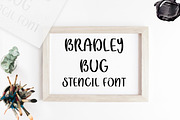 Bradley Bug Stencil Font, a Font by DailyMiracleDigitals,LLC (Thumbnail 1 of 7)