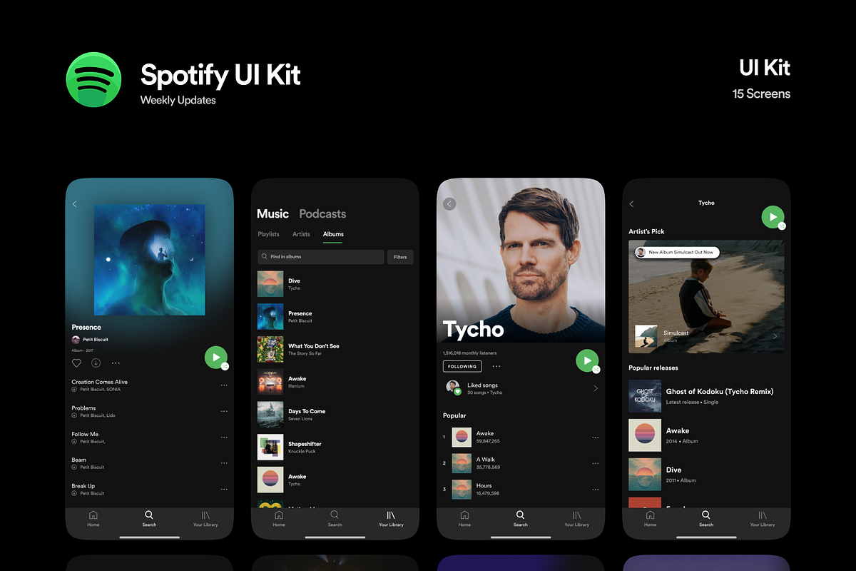 Spotify UI Kit, a Social Media Template by Defects (Photo 2 of 2)