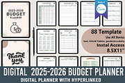 Digital 2025-2026 Budget Planner, a Print Template by Designmela01 (Thumbnail 1 of 6)