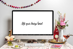 Champagne & Cupcakes iMac Mockup #24