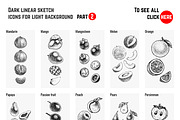 Fruits - hand drawn vector set, a Food Illustration by Margo Miller (Thumbnail 3 of 25)