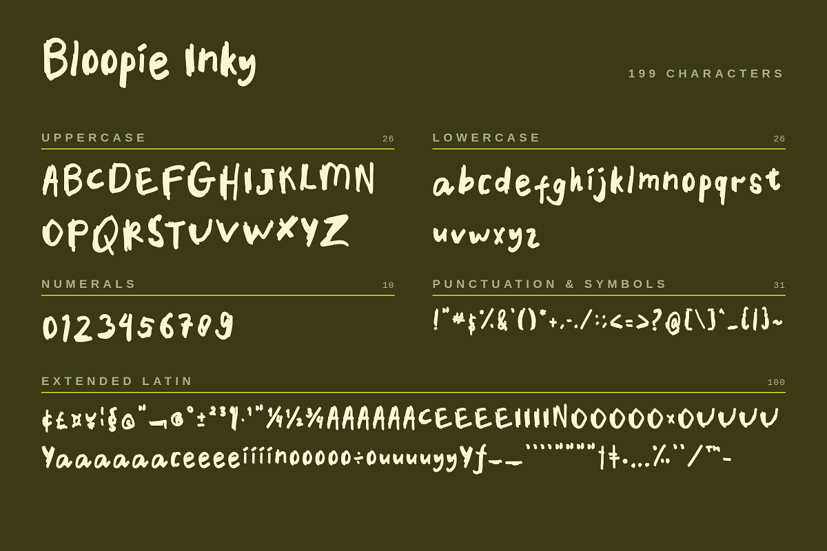 Bloopie Inky – Playful Hand-Painted, a Sans Serif Font by Gookkis Studio (Photo 5 of 16)