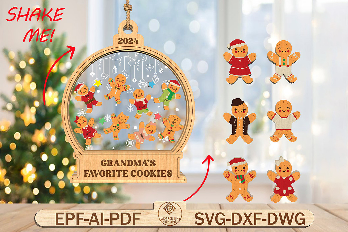Gingerbread Ornament Svg, a Pattern Graphic by Lasercutiny (Photo 1 of 2)