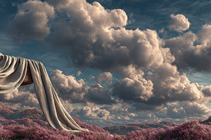 Wooden Cross Draped With Cloth in Dramatic Cloudy Sky Over Seren, a Nature Photo by José Manuel Gelpi