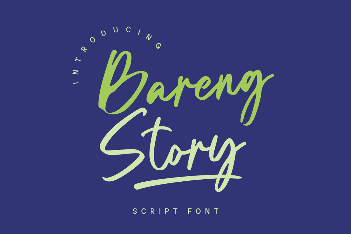 Bareng Story - Script Font, a Script Font by GFRcreative (Photo 1 of 7)