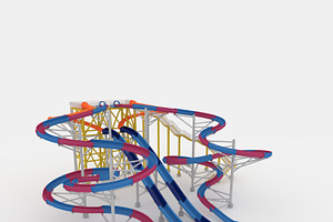 3D Model Waterpark Slide 7