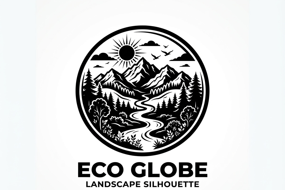60 Eco Globe Landscape Silhouette, a Technology Illustration by Amazin_art (Photo 42 of 44)