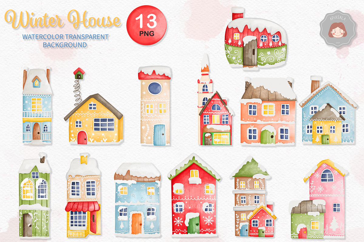 Watercolor Christmas Santa Animals, an Animal Illustration by Apixsala (Photo 9 of 18)