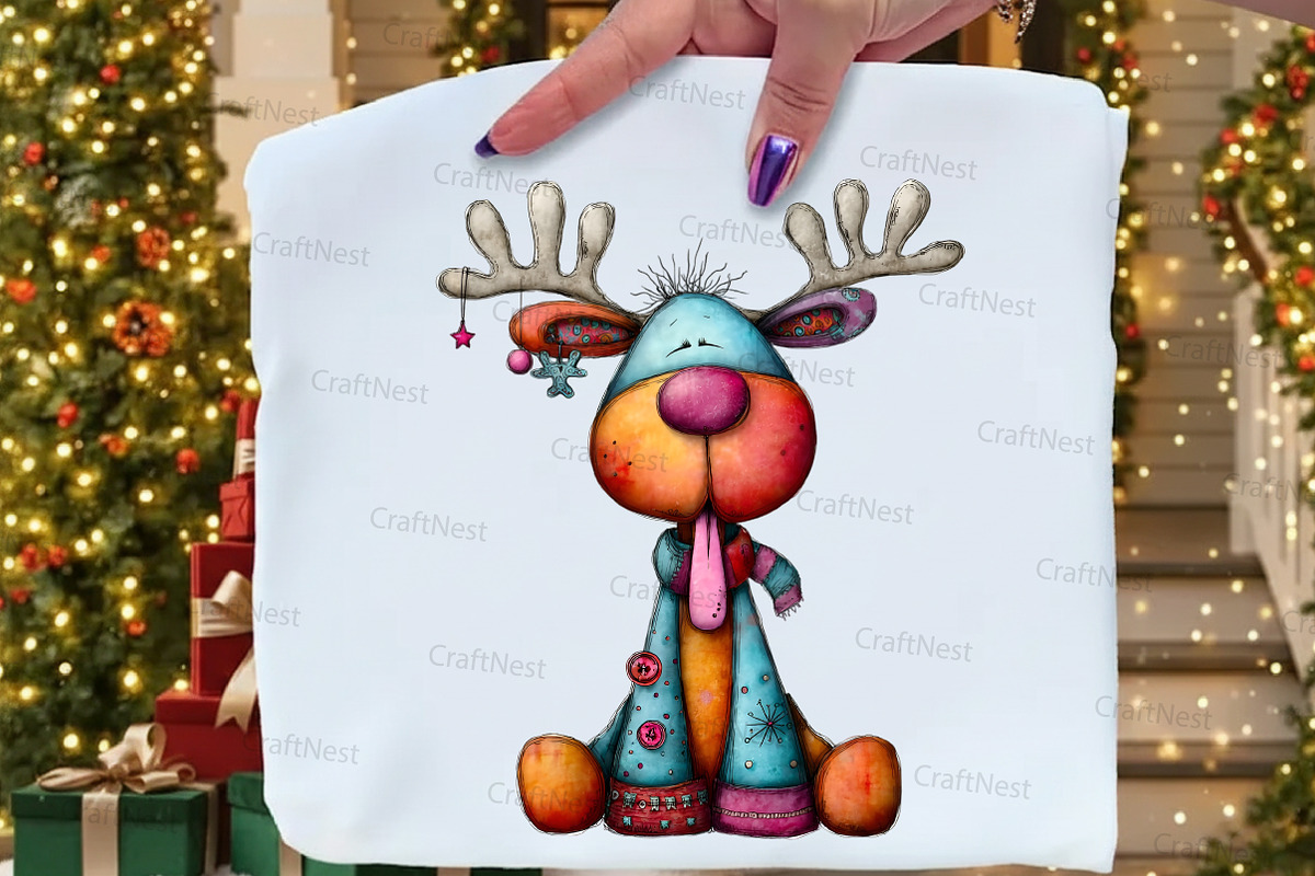 Quirky Reindeer Clipart, an Illustration by Craft Nest (Photo 3 of 8)