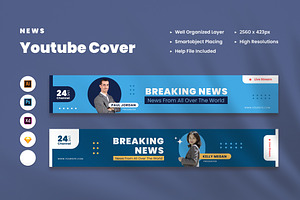 News Youtube Cover, a Social Media Template by Rahardi Creative