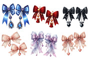 Watercolor Bow Knot Earrings Clipart, a Seasonal Illustration by DreamArtGraphic (Thumbnail 4 of 4)