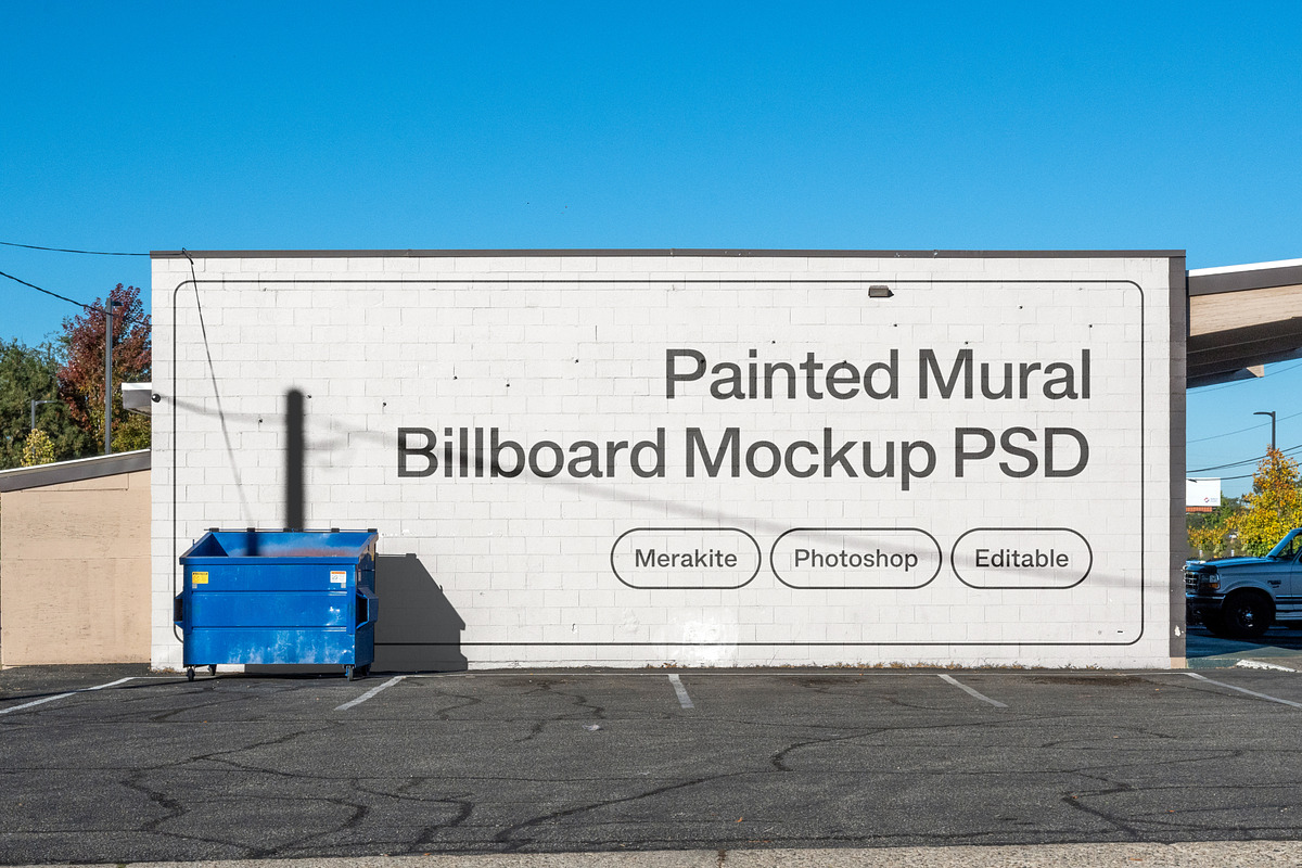 Painted Mural Billboard Mockup PSD, an Advertising Mockup by Area Mockups (Photo 1 of 3)