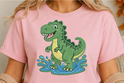 Cute Green Dinosaur PNG, an Object Illustration by DreamCafeArt (Thumbnail 4 of 6)