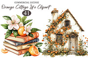 Watercolor Orange Cottage Life Clipa, an Illustration by designcity5 (Thumbnail 1 of 5)